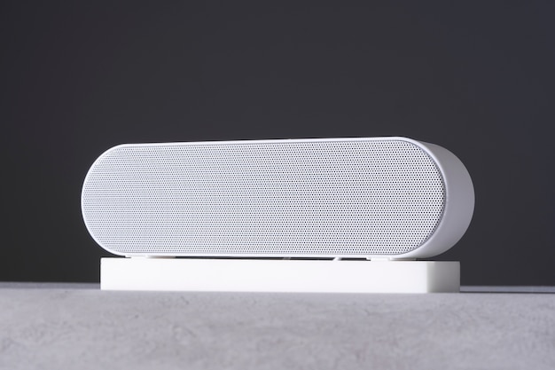 View of horizontal bluetooth speaker with simple and minimal modern design