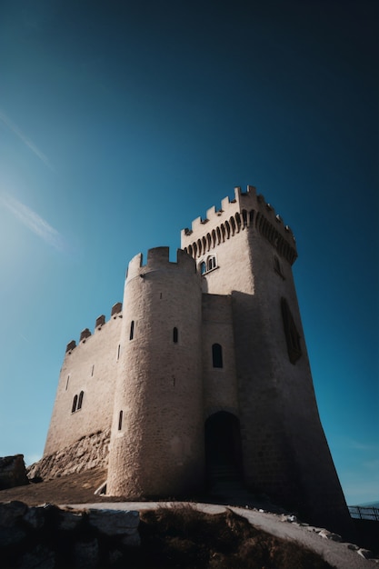 View of imposing castle with natural landscape