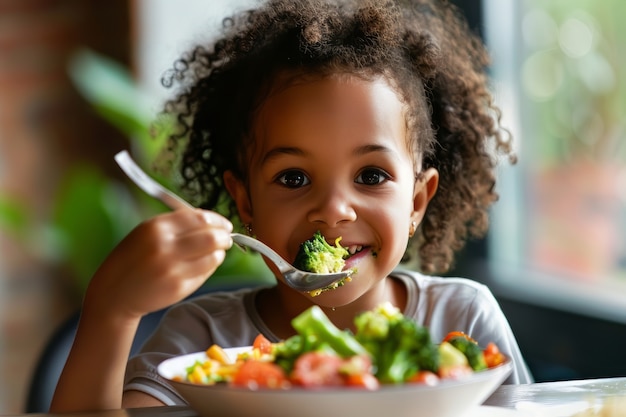 Free photo view of kid practicing health and wellness activity