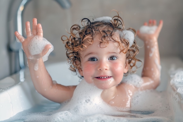 Free photo view of kid practicing health and wellness activity