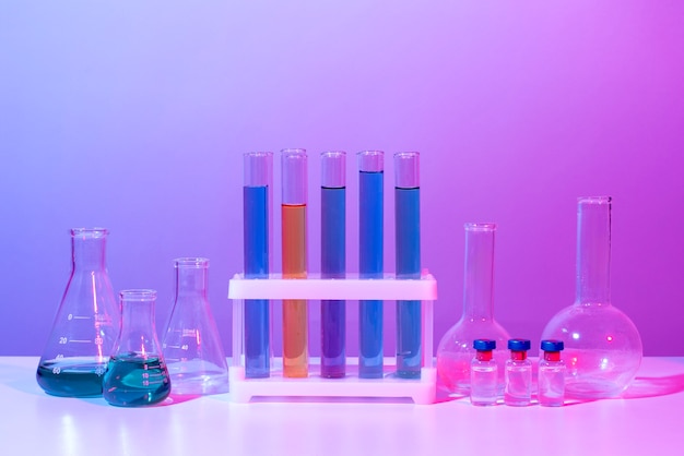 Free photo view of laboratory test tube samples