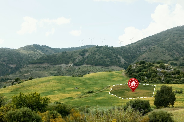 Foto gratuita vista del terreno per lo sviluppo immobiliare e commerciale