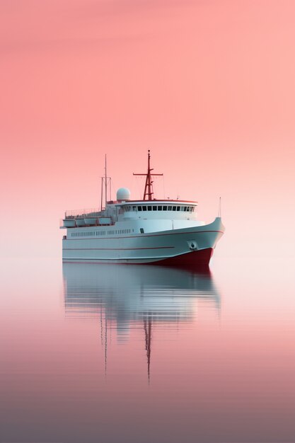 Free photo view of large ship on water