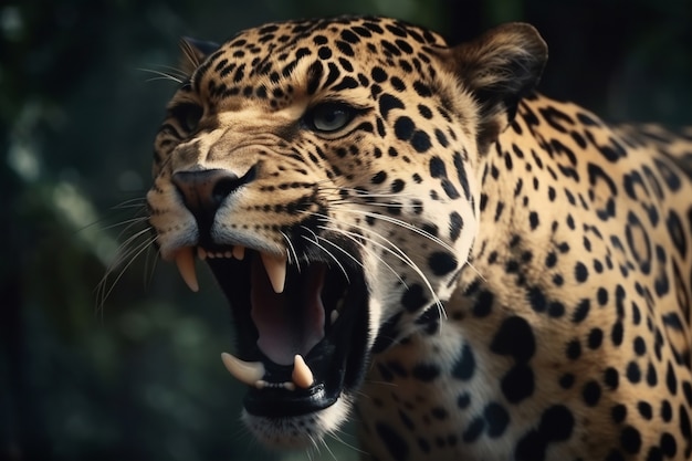 Free photo view of leopard animal in the wild