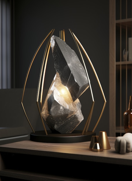 Free photo view of lighting lamp with futuristic design