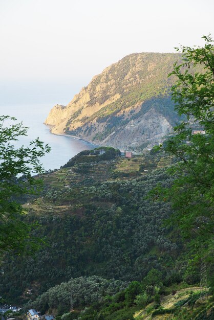 View of Ligurian sea coast Italy