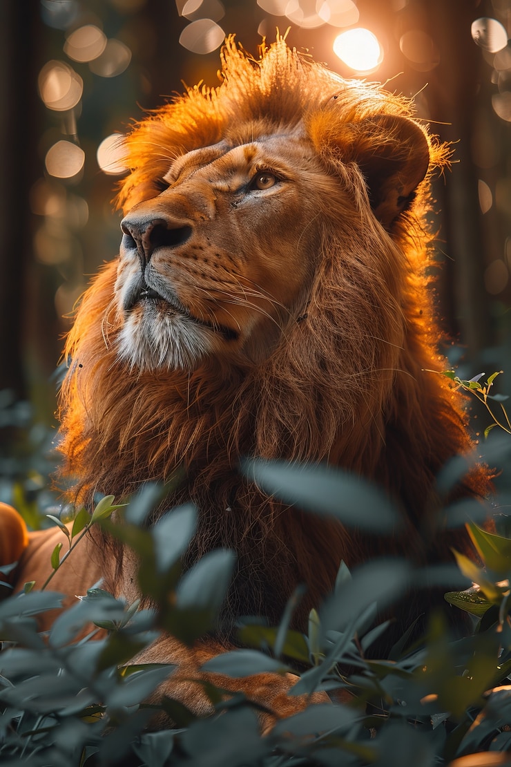 Free Photo view of lion animal in its natural habitat