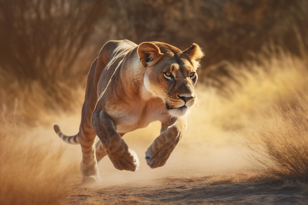 Foto gratuita vista della leonessa allo stato brado