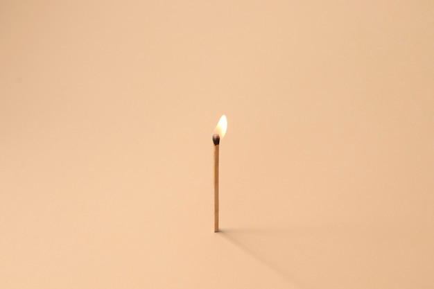 View of lit wooden matchsticks