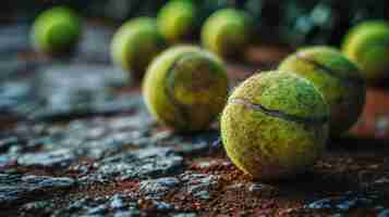 Free photo view of lots of tennis balls