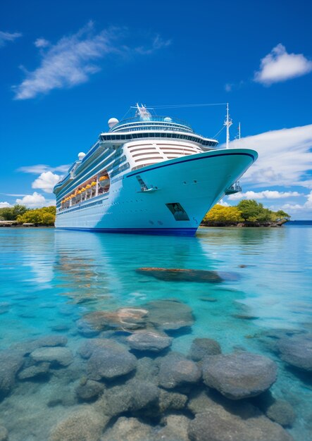 View of luxurious cruise ship