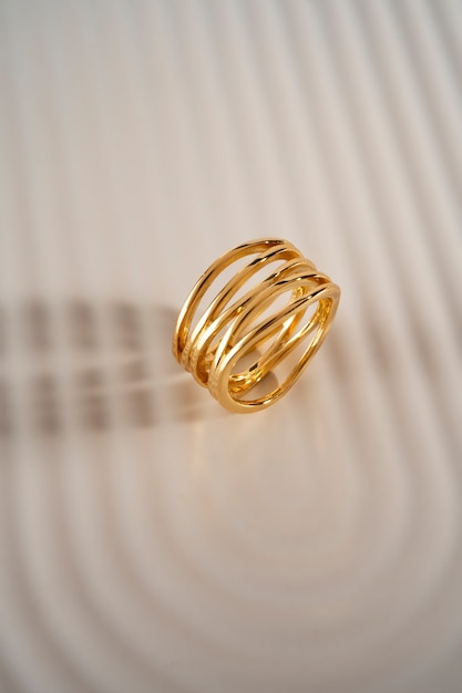 Free photo view of luxurious golden ring