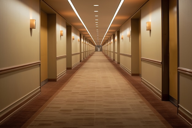 View of luxurious hotel hallway