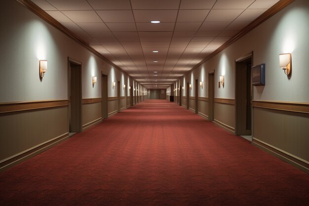 View of luxurious hotel hallway