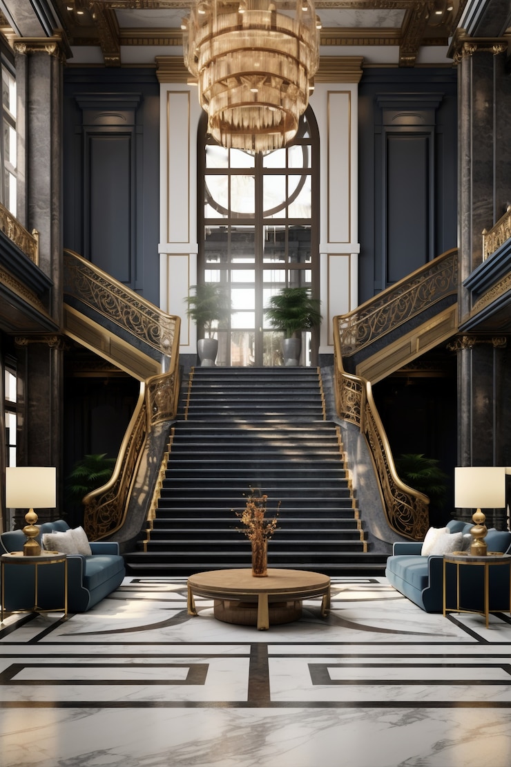 Free Photo view of luxurious hotel interior space