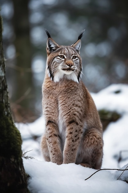 View of lynx animal in the wild