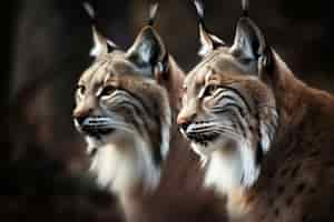 Free photo view of lynx animals in the wild