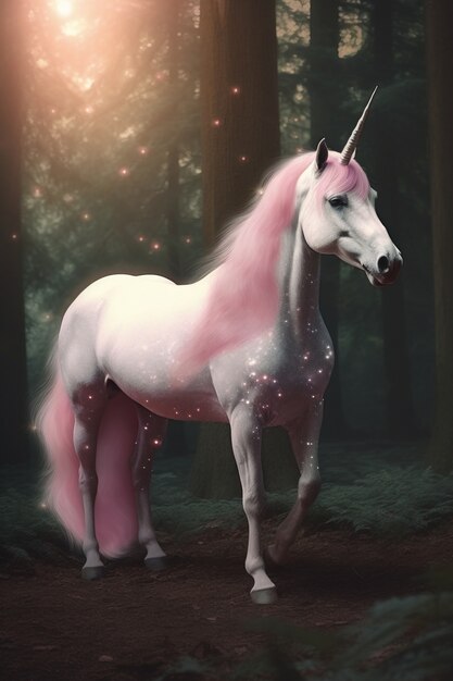 View of magical and mythical unicorn creature