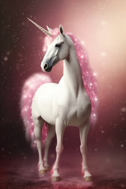 View of magical and mythical unicorn creature