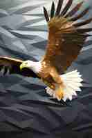 Free photo view of majestic 3d eagle with feathers and wings wide open