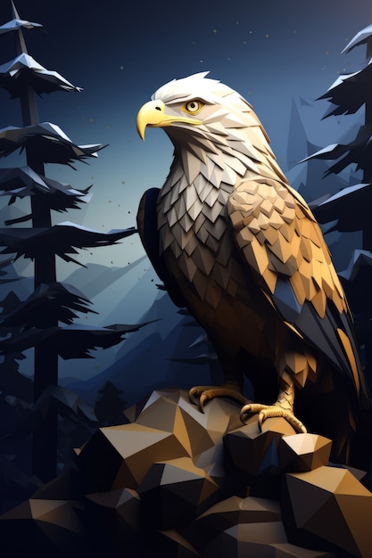 Free photo view of majestic 3d eagle