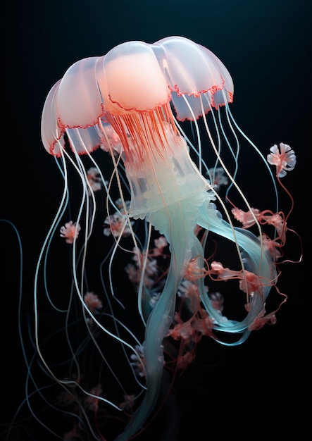 Vista delle maestose meduse nell'oceano
