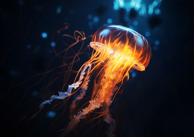 View of majestic jellyfish in the ocean