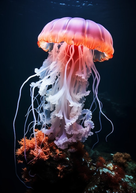 Вид величественных медуз в океане