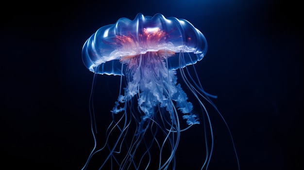 Free photo view of majestic jellyfish in the ocean