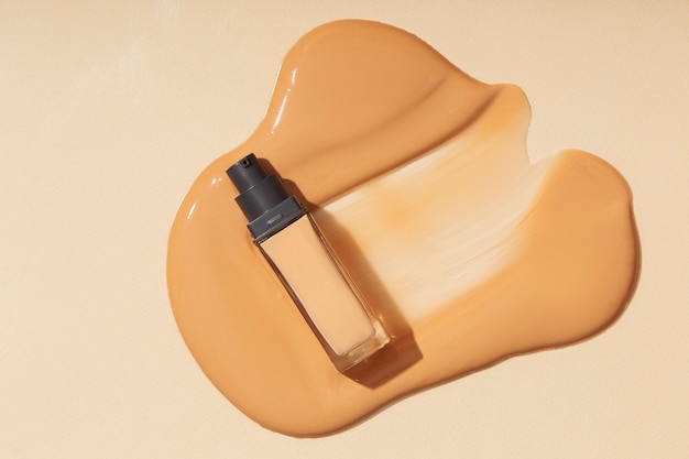 Free photo view of make-up foundation products