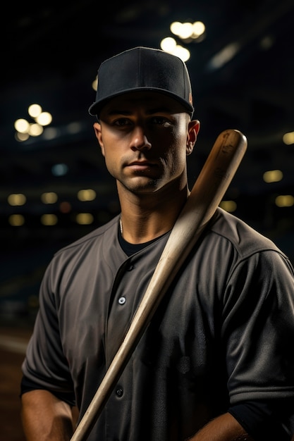 View of male baseball player on the field