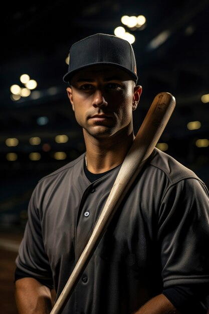 View of male baseball player on the field