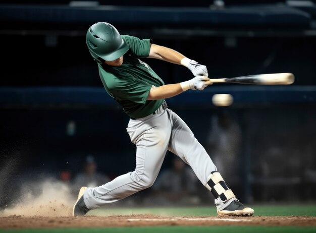 View of male baseball player on the field