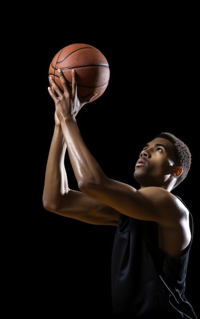 Free photo view of male basketball player