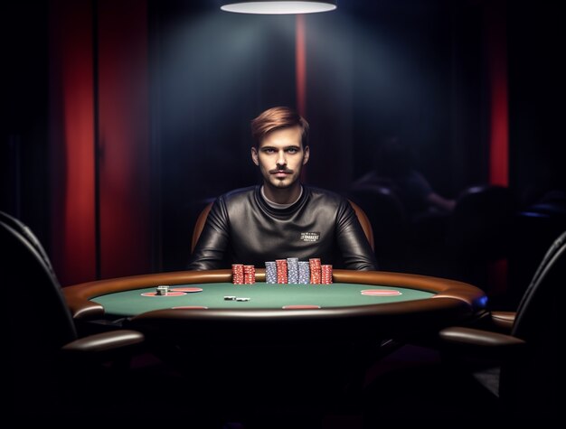 View of man gambling at a casino
