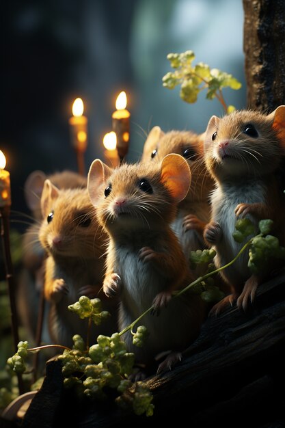 View of mischief of rats in nature