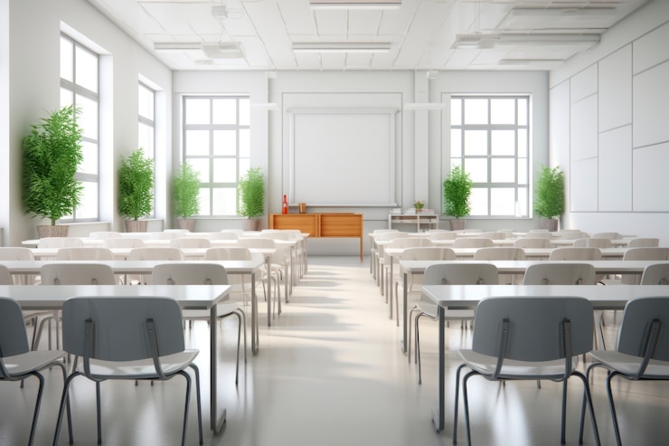 Free Photo view of modern classroom in school