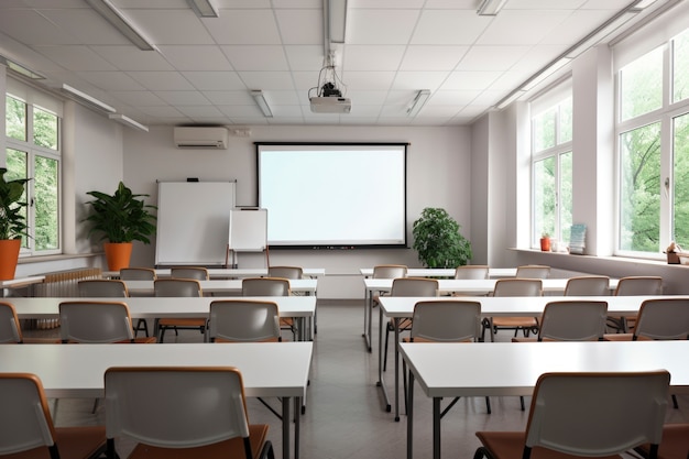 Free photo view of modern classroom in school