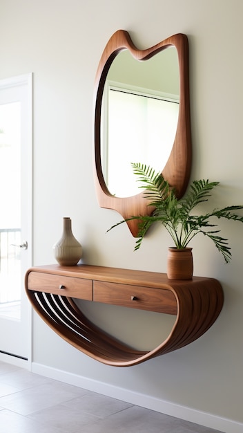 View of modern entryway with interior decor