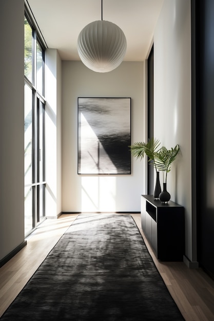 Free photo view of modern entryway with interior decor