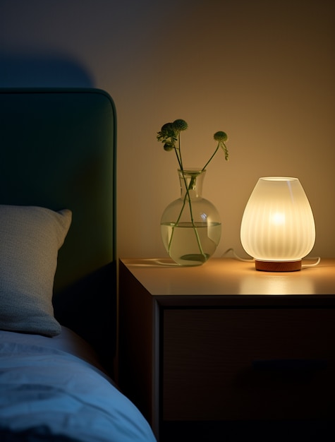 View of modern photorealistic lamp