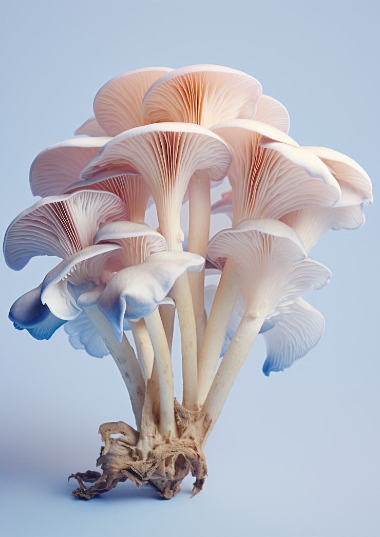 Free Photo view of mono color mushrooms
