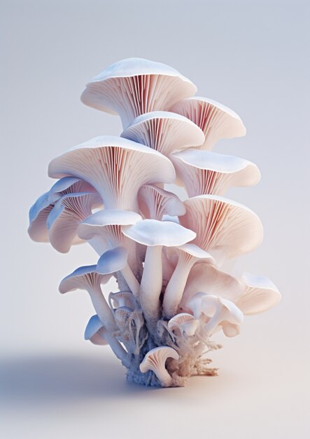 View of mono color mushrooms