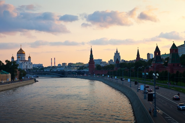 Free photo view of moscow  in dusk. russia