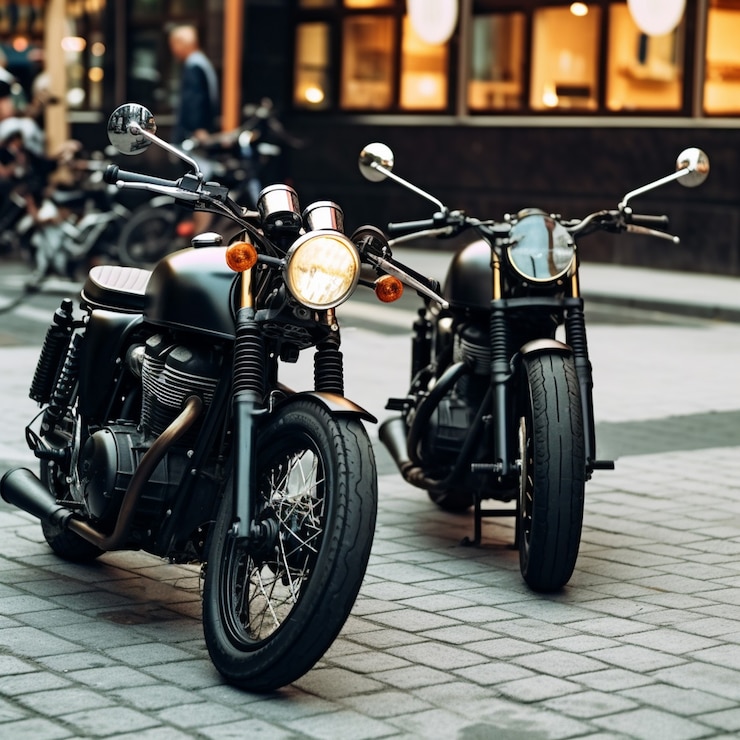 Free Photo view of motorcycles in the city street