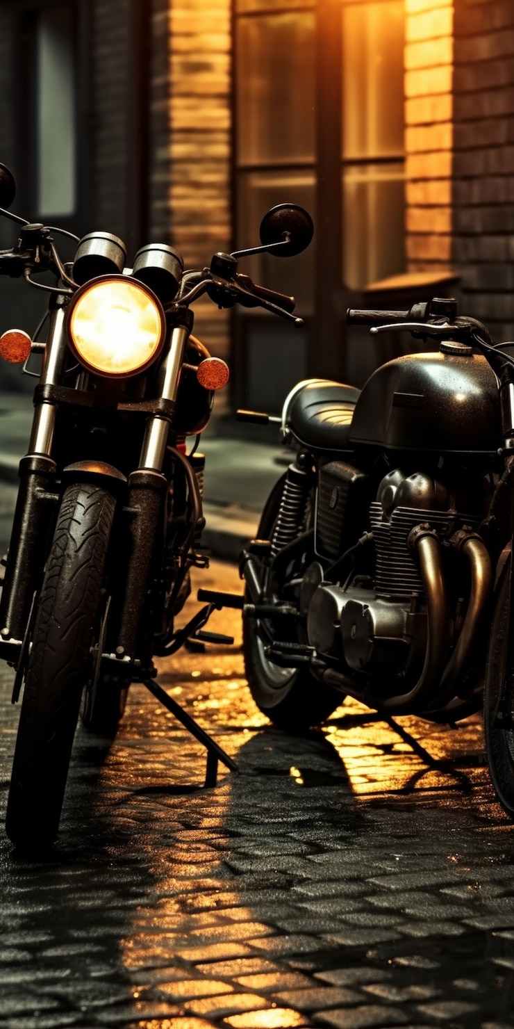 Free Photo view of motorcycles in the city street