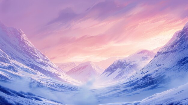 View of mountain with dreamy aesthetic