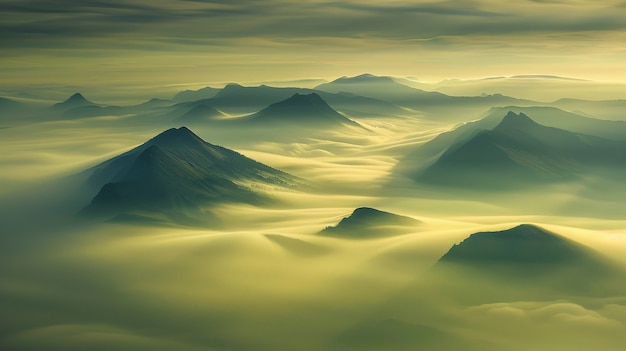 Free photo view of mountain with dreamy aesthetic