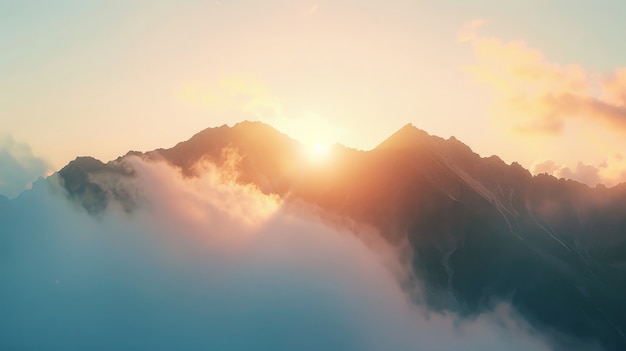 view of mountain with dreamy aesthetic