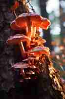 Free photo view of mushrooms growing in nature